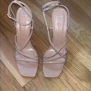 Mark Fisher Tan Heels with Strappy Design